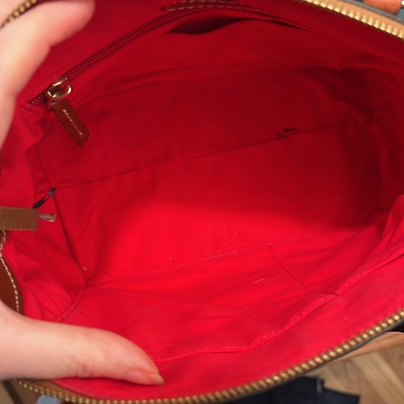 Great Condition Dooney & Bourke Black/Tan Bag w/ Atrap and dust bag - Picture 8 of 11